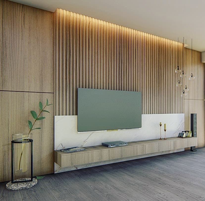 ترمووال چوبی در اتاق نشیمن - Wooden thermowall in living room