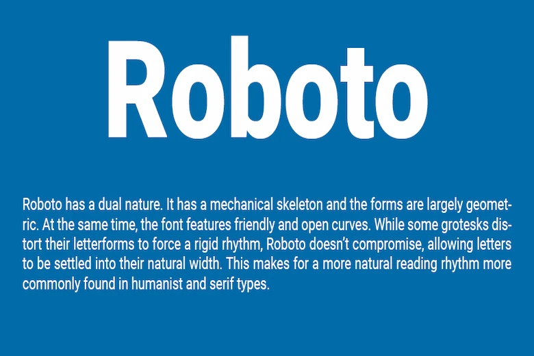 a picture of Roboto font