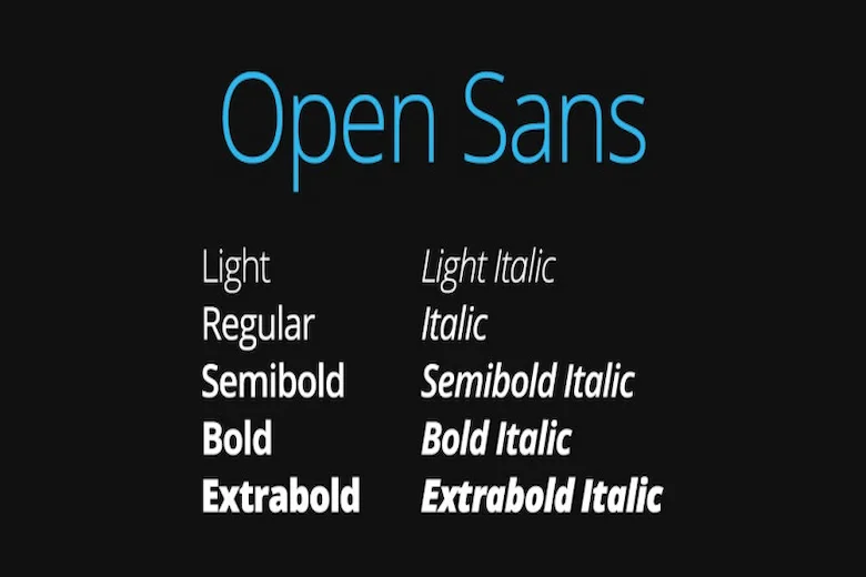 a picture of Open Sans font