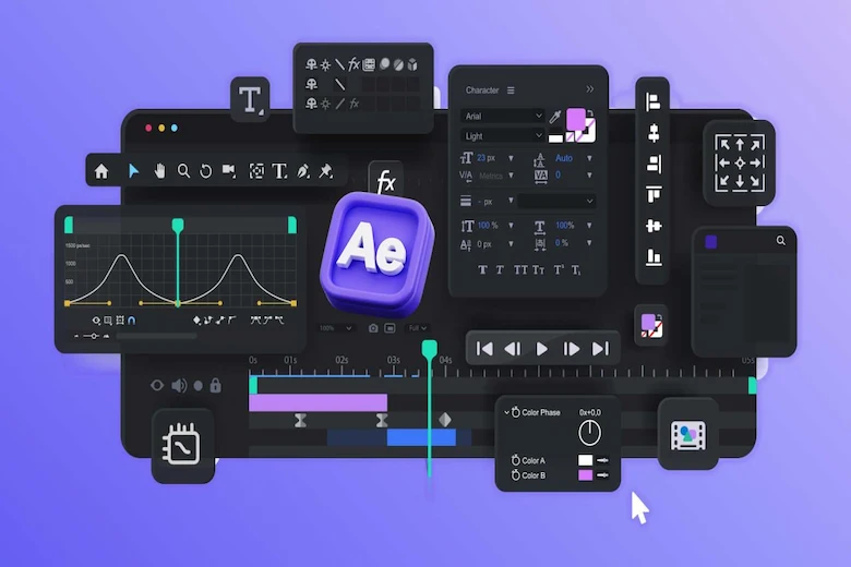 تصویری از ابزار افتر افکت - a picture of After Effects